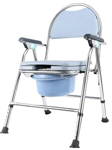 Портативное складное туалетное кресло из нержавеющей стали с ведром TCH-13