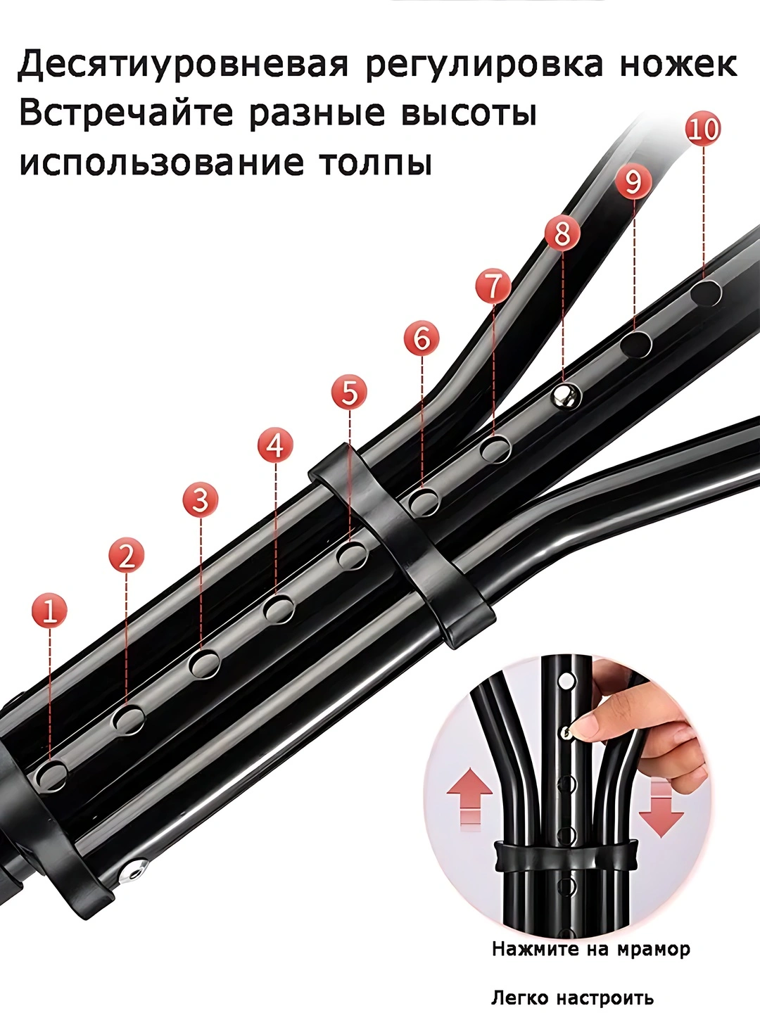 Костыль подмышечный с амортизатором AX-06